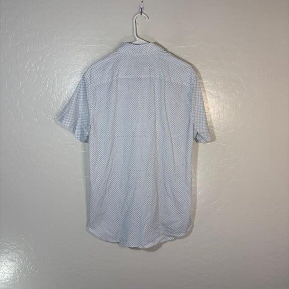 Bonobos Shirt Mens Medium Long White Blue Geometric Short Sleeve Standard Fit - Picture 5 of 7